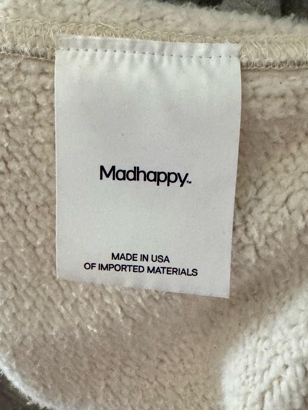 Madhappy Bow Fleece Hoodie Sweatshirt Med Grey Cotton Oversized Casual Street - Picture 6 of 8